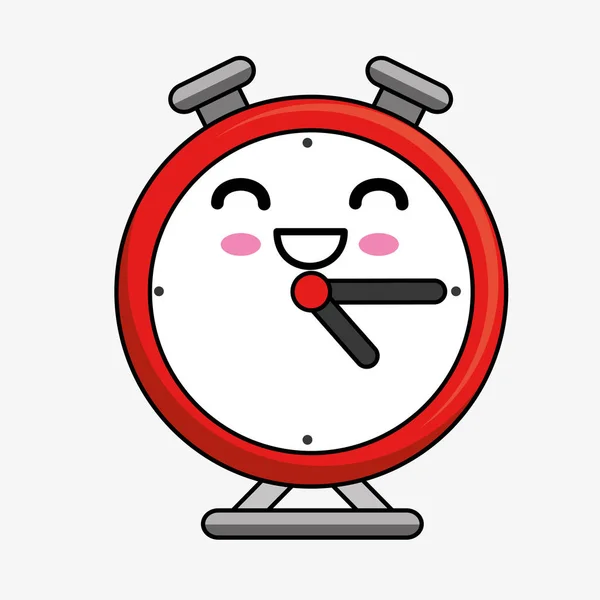 Reloj alarma carácter kawaii — Vector de stock