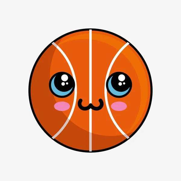 Personagem de balão de basquete kawaii —  Vetores de Stock