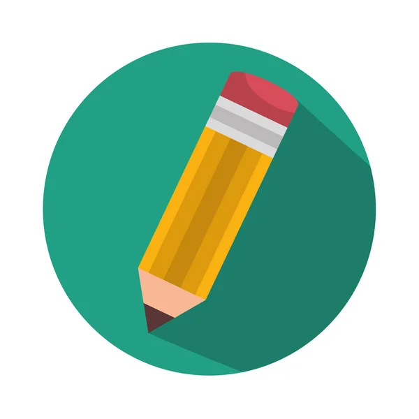 Pencil school supply isolated icon — Stock Vector