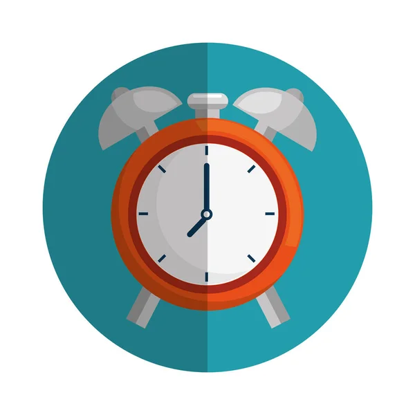 Clock alarm isolated icon — Stock Vector