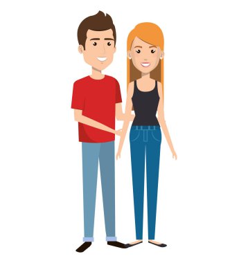 Genç çift avatarlar karakter