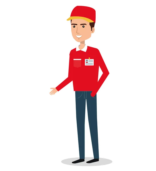 Courier worker avatar character — Stock Vector