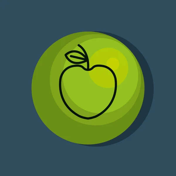 Geïsoleerde appelpictogram fruit — Stockvector