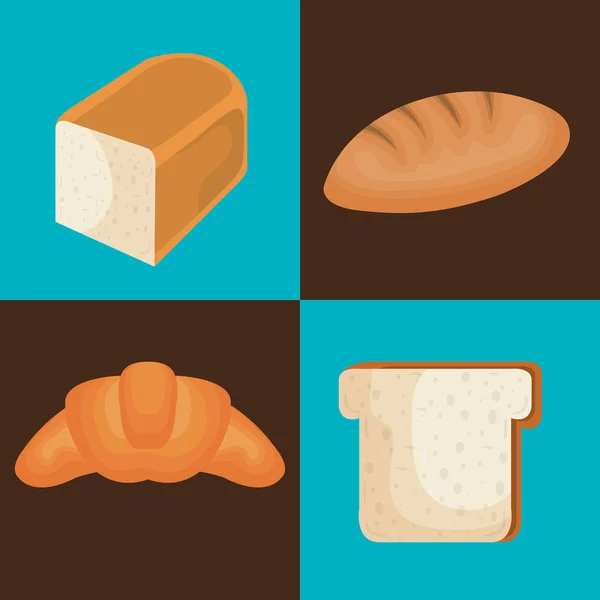Délicieuse icône de produit pain — Image vectorielle