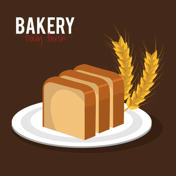 Delicioso icono del producto del pan — Archivo Imágenes Vectoriales