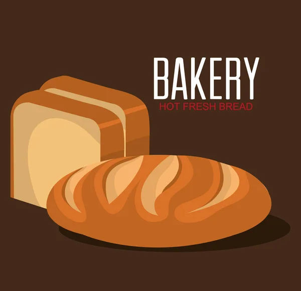 Delicioso icono del producto del pan — Vector de stock