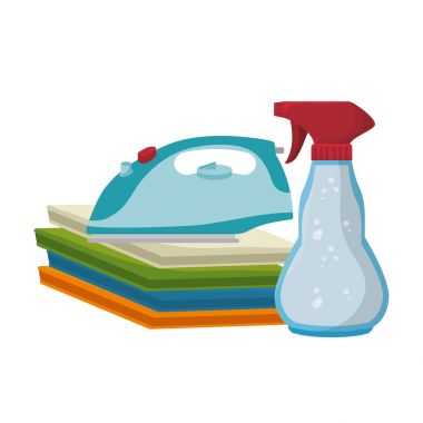 Çamaşırhane oda düz simgeler