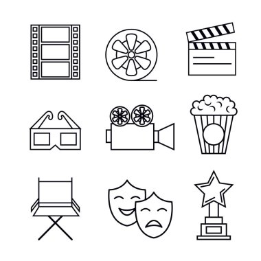 sinema eğlence düz simgeler