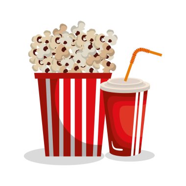 Pop corn izole simgesi