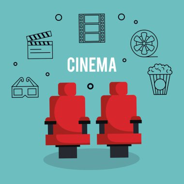 sinema eğlence düz simgeler