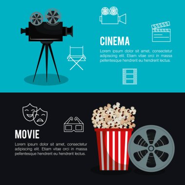 sinema eğlence düz simgeler