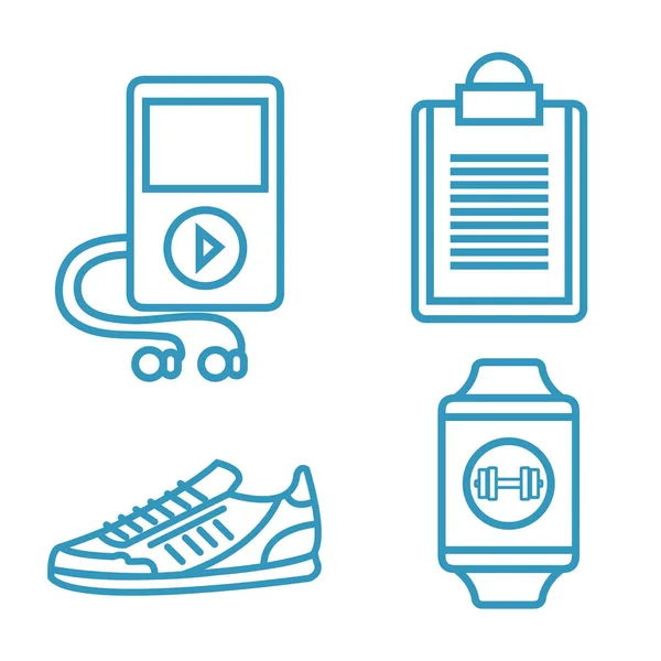 Tecnología portátil con aplicación de estilo de vida — Archivo Imágenes Vectoriales