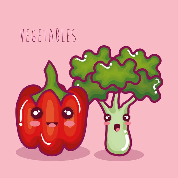 Légumes frais caractère drôle — Image vectorielle