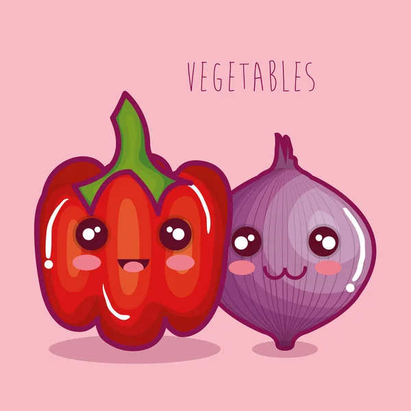 Friske grønnsaker. Morsom karakter. – stockvektor