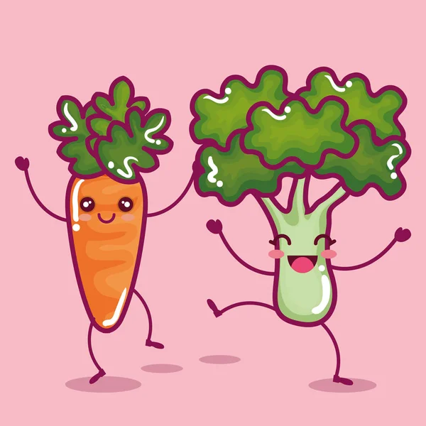 Fresh vegetables funny character — Stock Vector