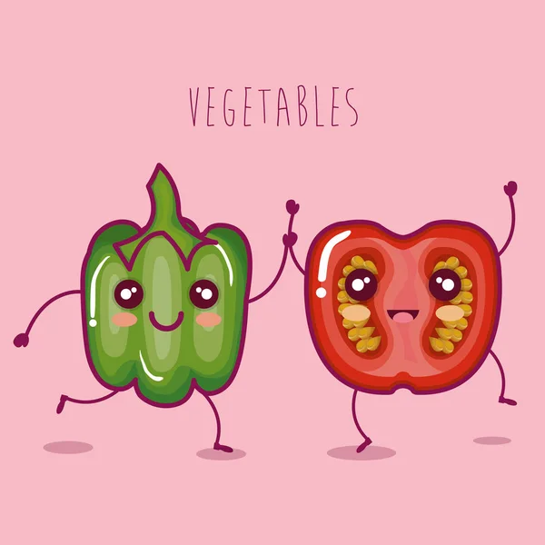 Légumes frais caractère drôle — Image vectorielle