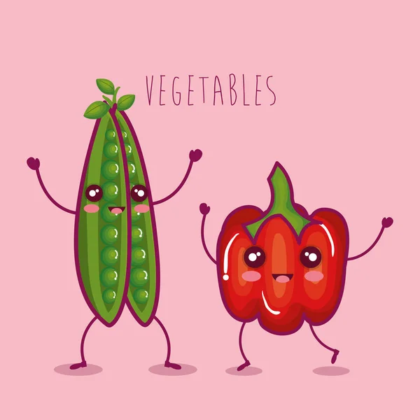 Friss zöldségek vicces karakter — Stock Vector