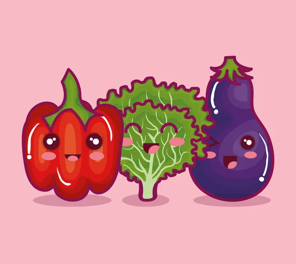 Verdure fresche carattere divertente — Vettoriale Stock