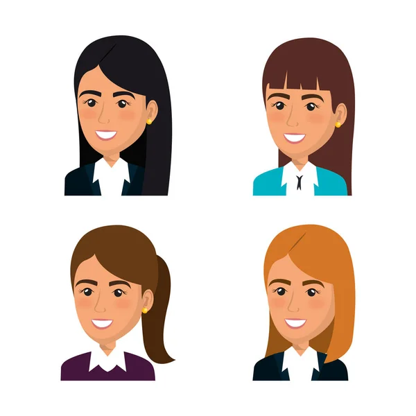 Businesspeople avatars characters icon — Stock Vector