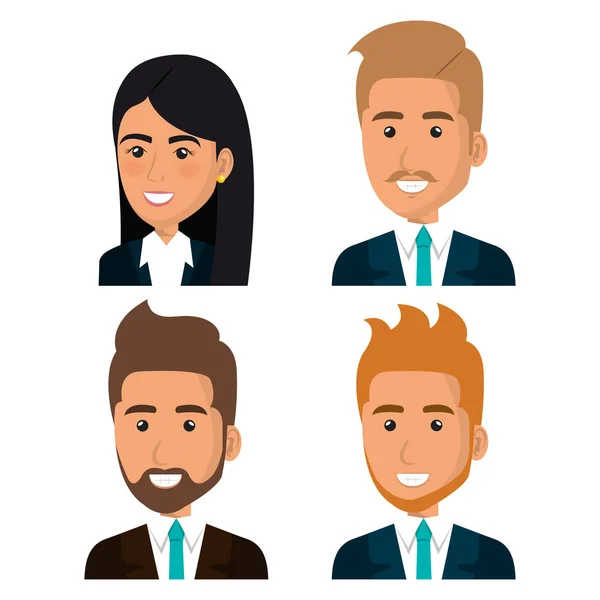 Los empresarios avatares icono de personajes — Vector de stock