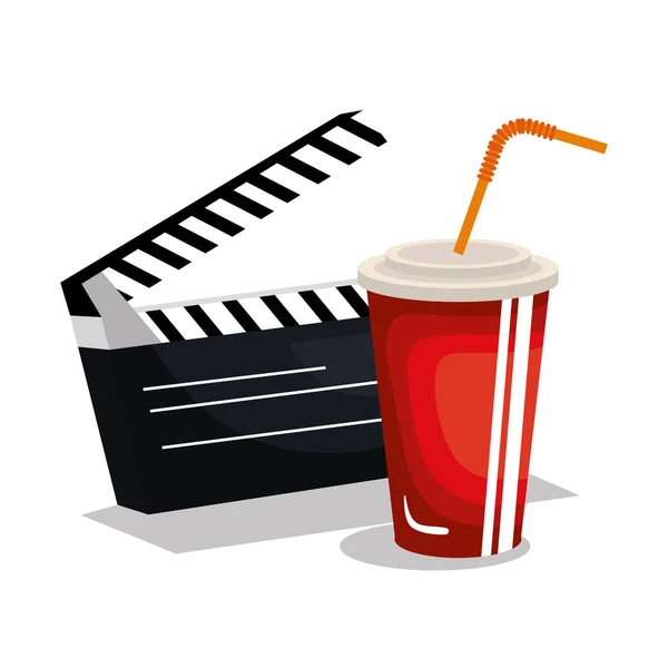 Cinema entretenimento ícones planos — Vetor de Stock