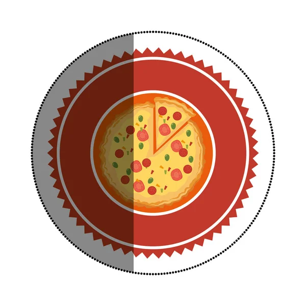 Deliciosa pizza menú de comida rápida — Vector de stock