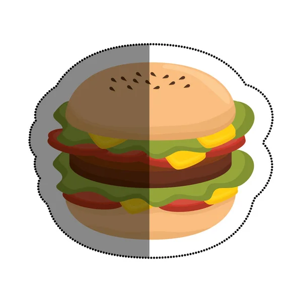 Deliciosa hamburguesa comida rápida — Vector de stock