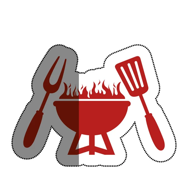 Bbq grill delicious food — Stock Vector