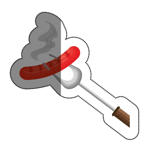 Icono de menú de parrilla de salchicha — Vector de stock