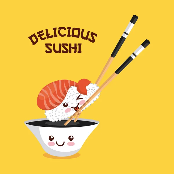 Delicioso diseño de sushi — Vector de stock