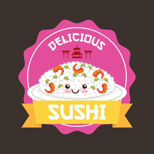 Delicioso design de sushi — Vetor de Stock