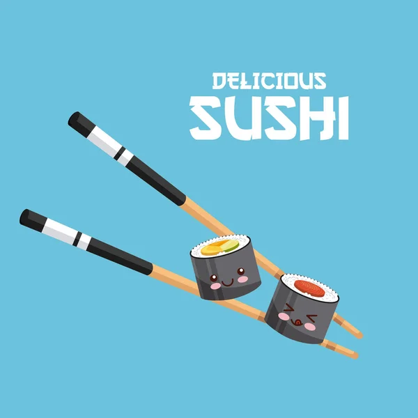 Delicioso diseño de sushi — Vector de stock