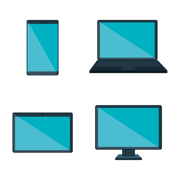 Set gadgets isolated icons — Stock Vector