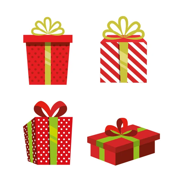 Regalo caja presenta iconos de conjunto — Vector de stock