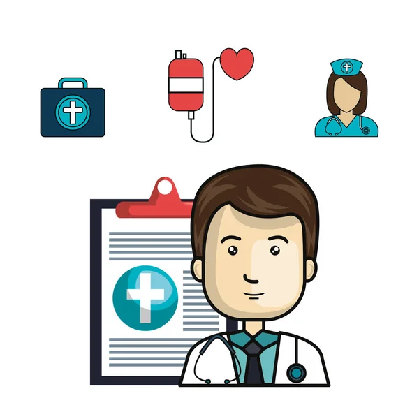 Health professional avatar icon — Stock Vector