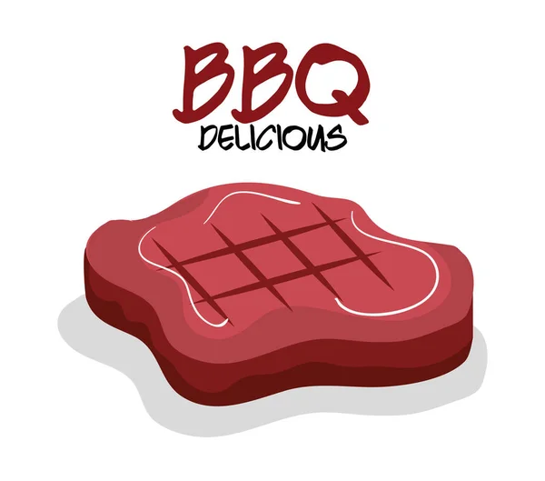 Delicious meat beef bbq menu — Stock Vector
