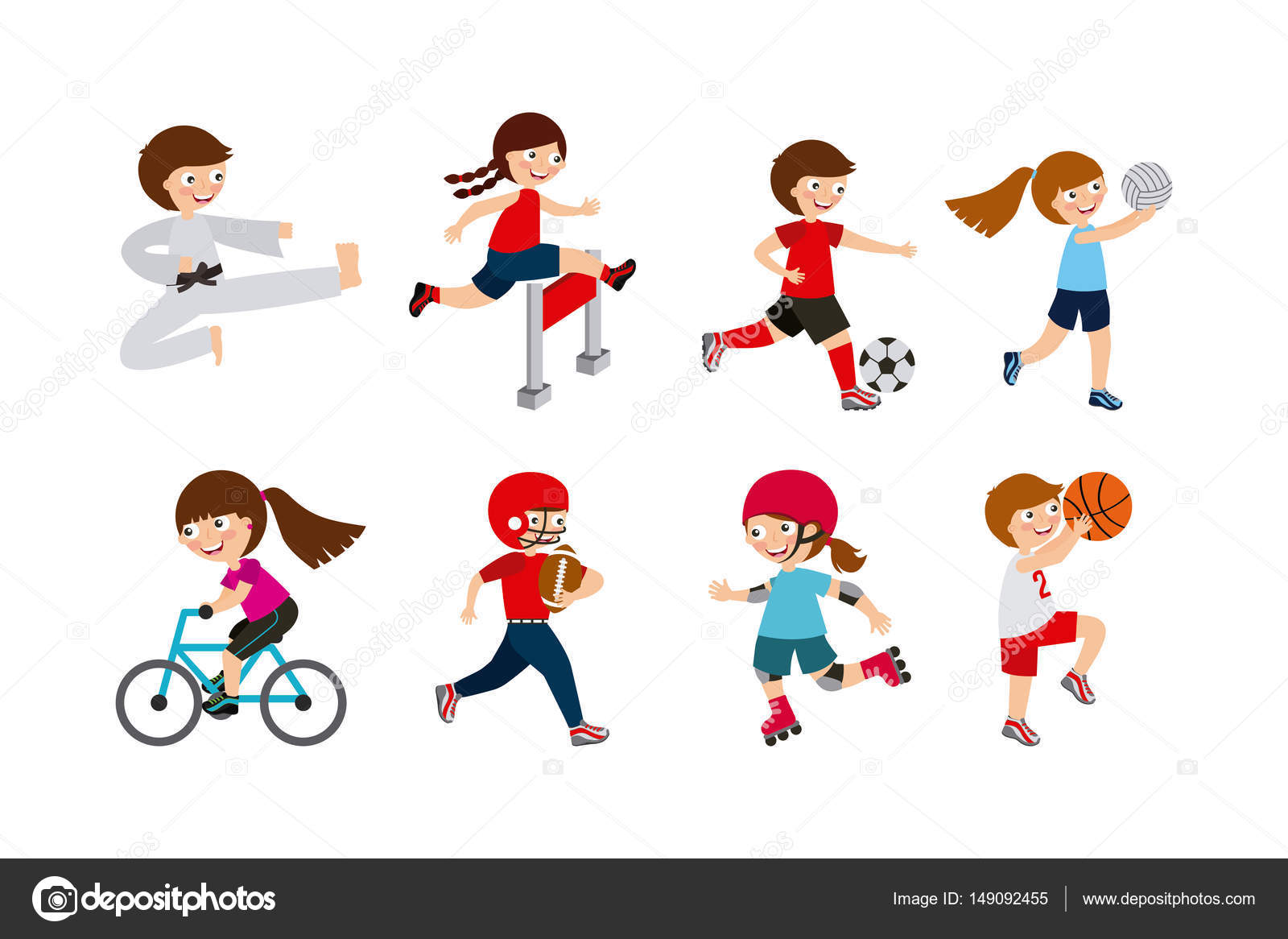 Do you enjoy playing sports. Дети занимаются с спортом cartoon. Kids Sport вектор. Разные люди в спорте cartoon. Дети занимаются спортом вместе без фона.