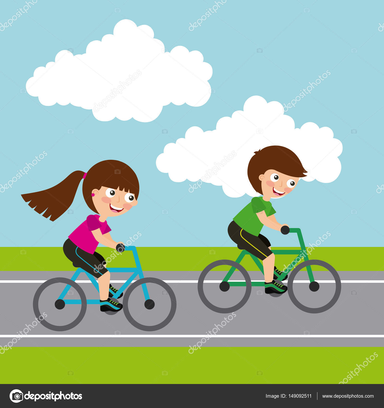 bambini in bicicletta dipinto