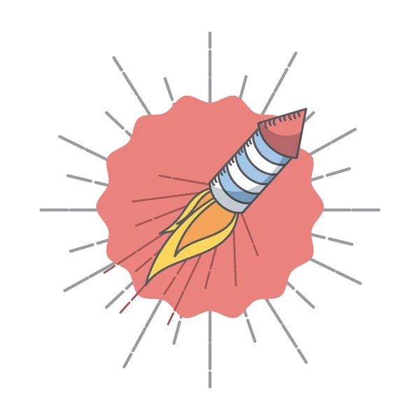 Raket fyrverkerier ikonen — Stock vektor
