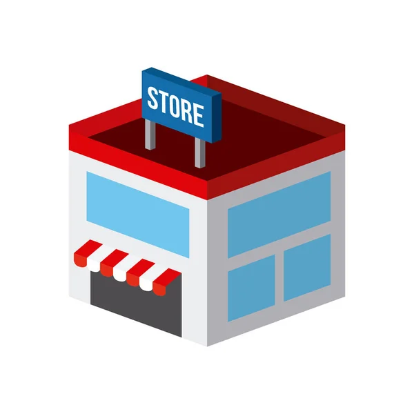 Diseño isométrico de compras — Vector de stock