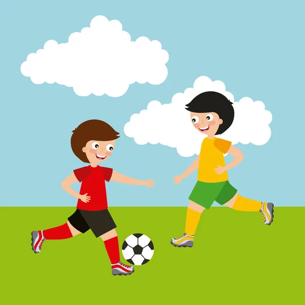 Enfants et design sportif — Image vectorielle