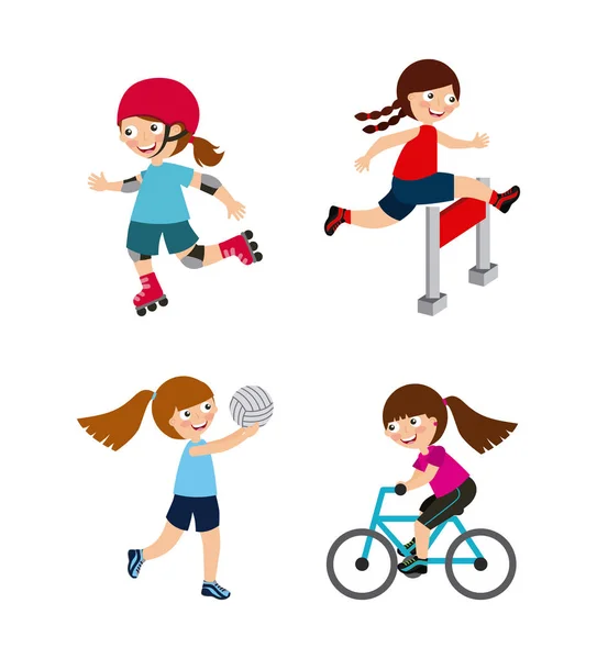 Kinderen en sport design — Stockvector