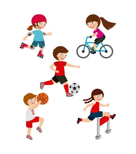 Dzieci i sportowy design — Wektor stockowy