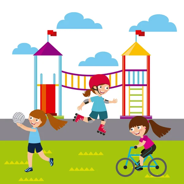 Enfants et design sportif — Image vectorielle