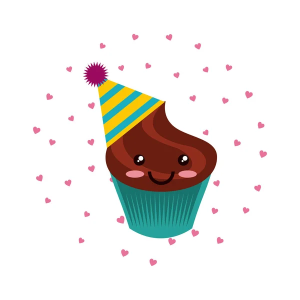 Ícone de cupcake aniversário — Vetor de Stock