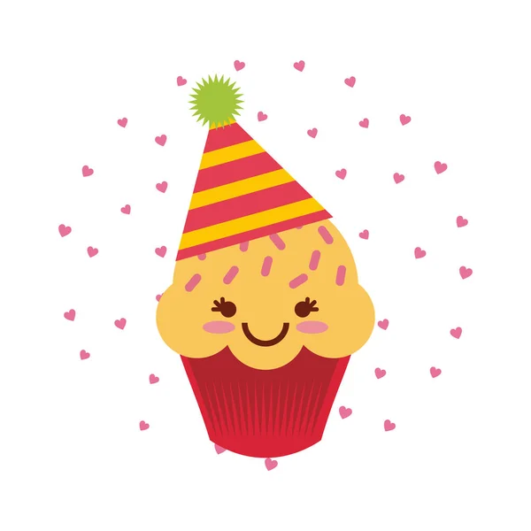 Születésnapi cupcake ikonra — Stock Vector