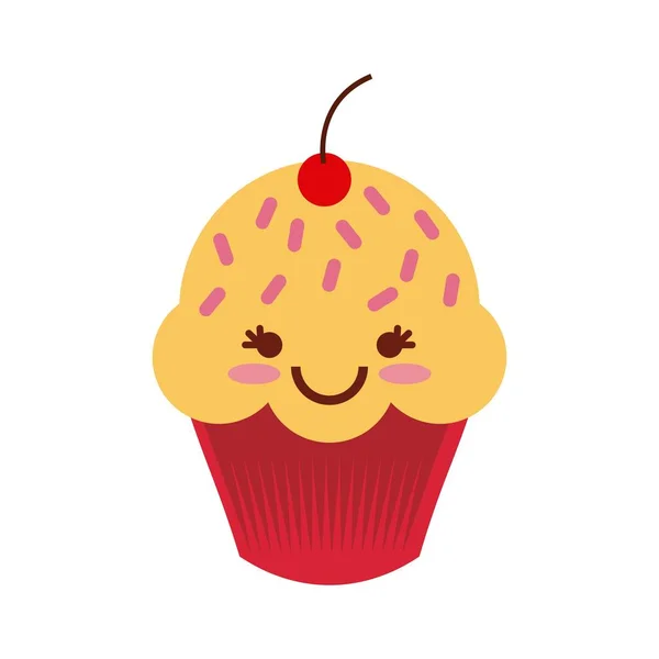 Dulce cupcake icono — Vector de stock