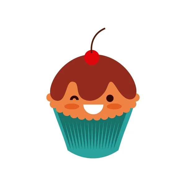 Zoete cupcake icoon — Stockvector