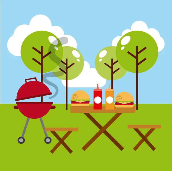 Diseño de concepto de picnic — Vector de stock