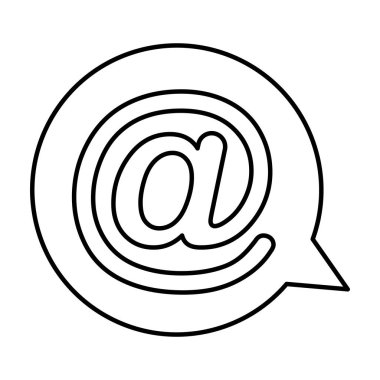 konuşma balonu arroba sembolü izole simgesiyle